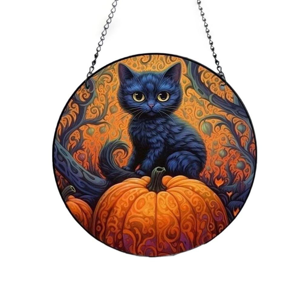 Easy to Install Halloween Owl Hanging Ornaments Painted Design Acrylic Window Pendant  Home