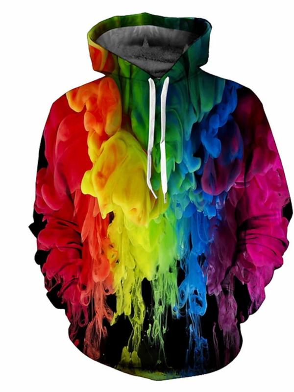 Newest Rainbow Graffiti 3D Printed Man Women Fashion Y2K Hoodie Oversized Streetwear Pullovers Hooded Sweatshirts