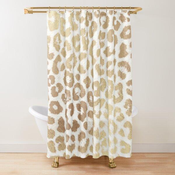 Leopard Print Shower Curtain Brown Bathroom Curtain Wild Safari Animal Powerful Bathroom Set For Men Panthera Bathroom Decor Set