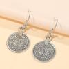 New retro thick chain fashion crescent fringe carved multi-layer pendant collarbone chain earrings