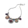 Limeimei Ethnische Damen-Halskette mit Strass-Intarsien, runder Emaille-Anhänger, Statement-Lätzchen-Halskette, Geschenk