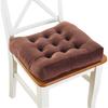 Square Seat Cushion 16x16 Inches Solid Color Stuffed Chair Pad Velvet Thick Seat Cushion for Dining Chair Floor Home Office