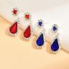Premium Crystal Jewelry Necklace Earring Set Fashionable Dangle Earrings Pendant Necklace  Women
