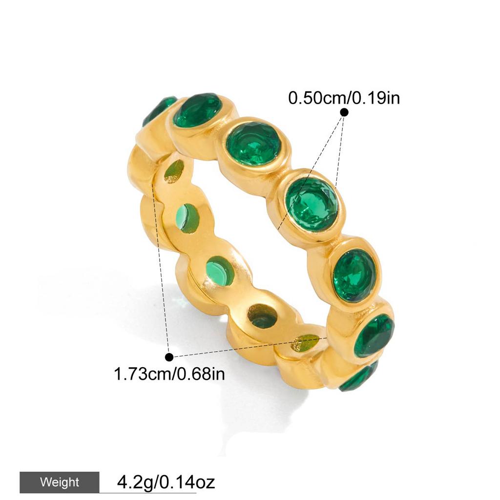 Yori New Arrival Colorful Cubic Zirconia Ring 18k Gold Color Pvd Plated Geometric Charm Finger Fashion Jewelry Wholesale