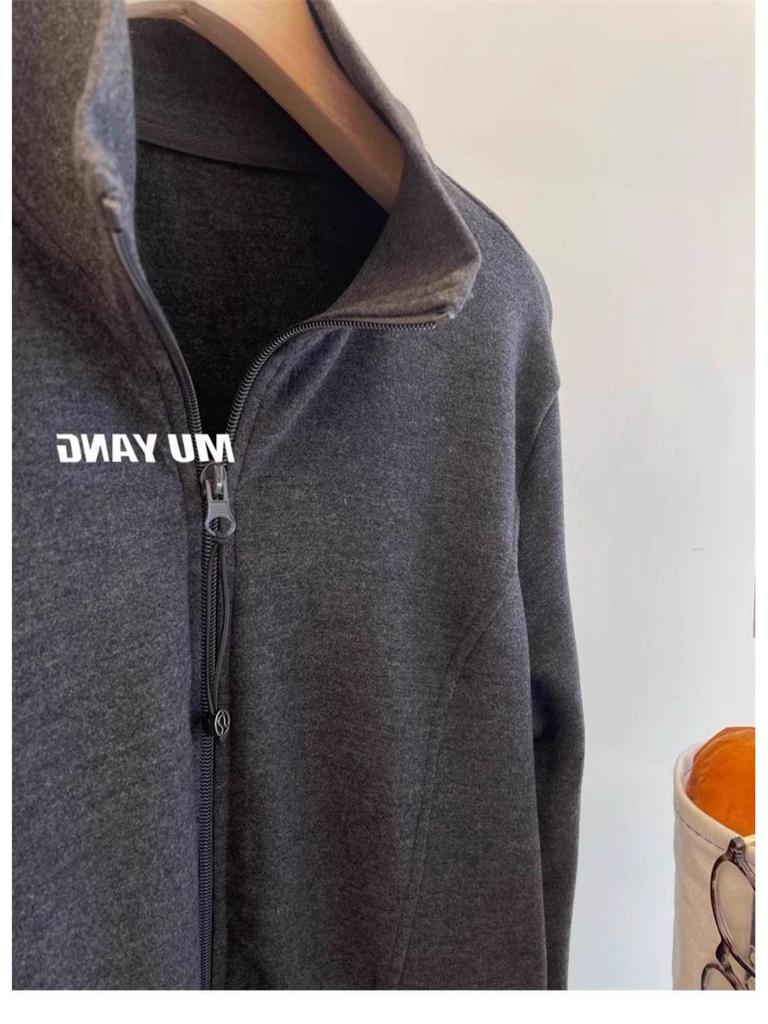 2025 Autumn/Winter Korean Style Zipper Stand Collar Velvet Sweatshirt Women's Casual Long Sleeve Cardigan Jacket