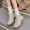 Fashion Men's Rain Boots Work Waterproof Boots Kitchen Fishing Rubber Shoes Round Toe PVC Water Shoes Outdoor Non-Slip Women Ankle Boots