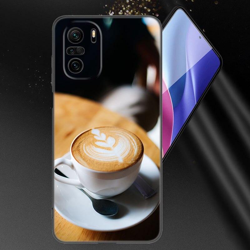 Coffee Wine Cup Phone Case For Xiaomi Mi POCO X3 NFC GT M4 M3 12 11T 10T Pro A3 11 Lite NE 5G 12X 11i F3 Soft TPU Black Cover