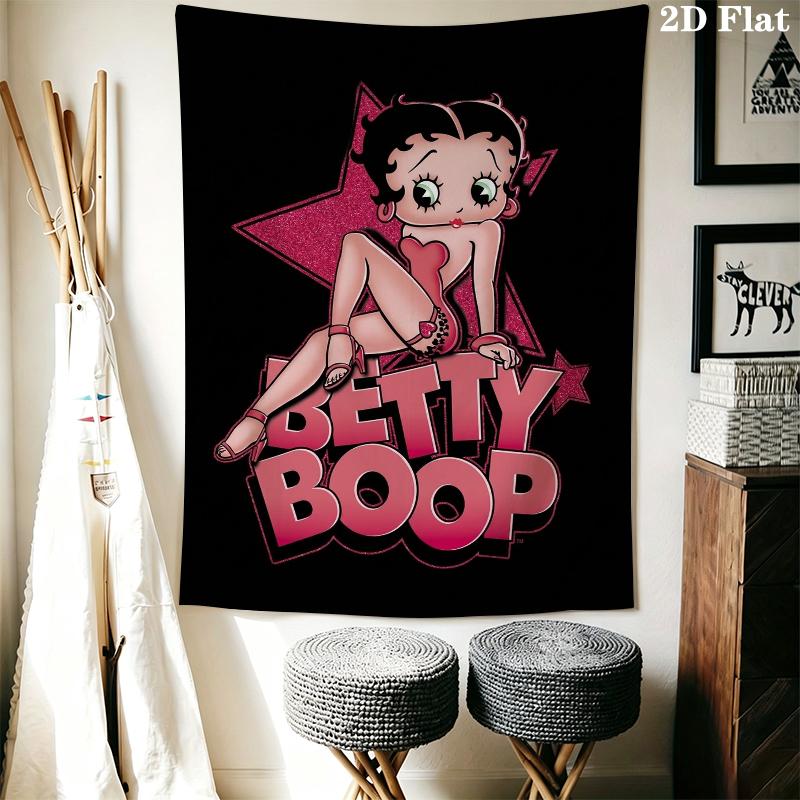 betty boop Wall Tapestry Aesthetic Wall Hanging Printed Fabric Blanket Decorative Tapestries for Bedroom Living Room Home Decor