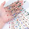 1meter Colorful Crystal Beads Beaded Chain Glass Bead Copper Necklace Chain Accessories for DIY Costumes Jewelry Making Material