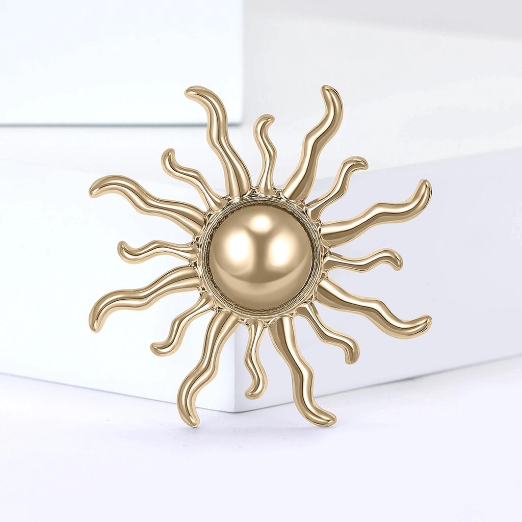 Trendy Ramadan Glossy Sun Brooches for Women Unisex Moon Pins Banquet Party Backpack Gifts Jewelry Accessories
