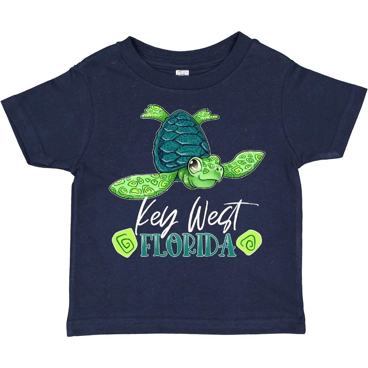 Inktastic Key West, Florida Happy Sea Turtle Toddler T-Shirt Summer Swirls Cute 150