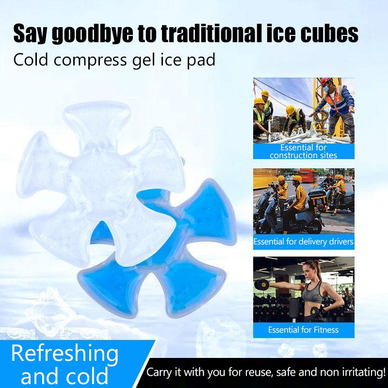Blue Pvc Gel Ice Pack - Adjustable Cooling Pad For Helmets & Hats Reusable Cold Compress Travel Portable Outdoor Accessory