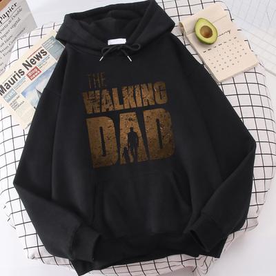 Der Gehende Papa Druck Herren Hoodie Street Fleece Kapuzenpullover Hipster Rundhals Herbst Sweatshirt Hip Hop Übergroße Kleidung Unisex