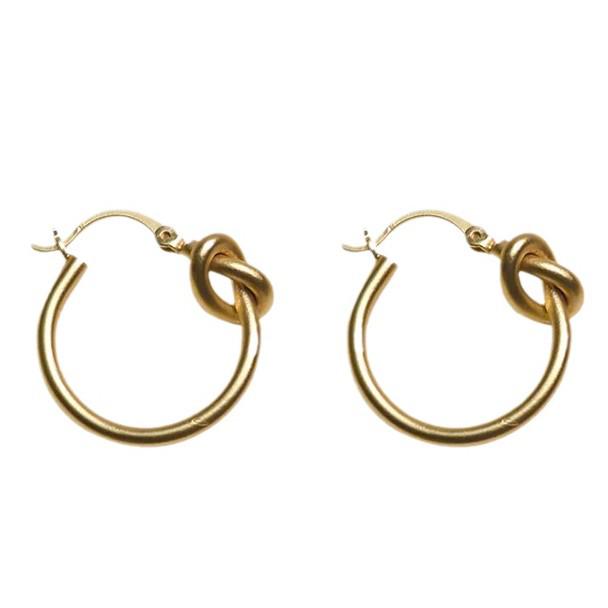 Korean-Style Gold-Plated Minimalist Knotted Hoop Earrings