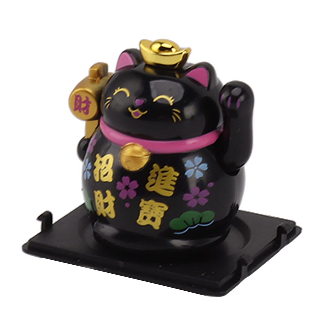 Ozdoba Kot Szczęścia Gospodarstwo Domowe 2-calowy Panel Słoneczny Wyczuwanie Figurka Kota Szczęścia na Stół Półkę