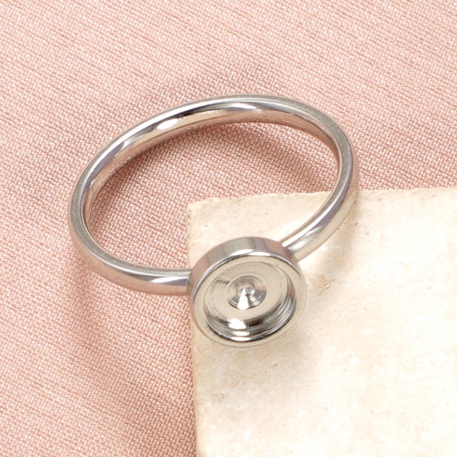 Stainless Steel 17mm Ring Base for DIY Diamonds - Adjustable Round Setting
