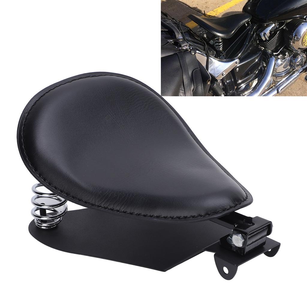 Motorcycle   Seat with Spring Bracket Kit Faux Leather Strong Support   Fit for Retro Motorcycle