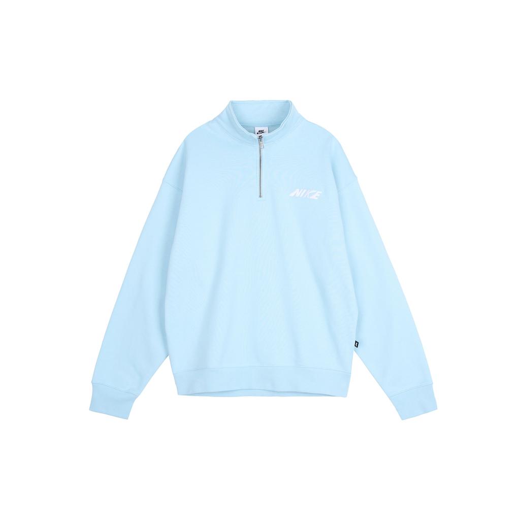 Nike Solid Letter Logo Half-Zip Pullover Sweatshirt Men Tops Light-Blue DX4249-442