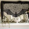 Black Halloween Bat Door Curtain Lightweight Gothic Bat Tablecloth  Ghost Festival