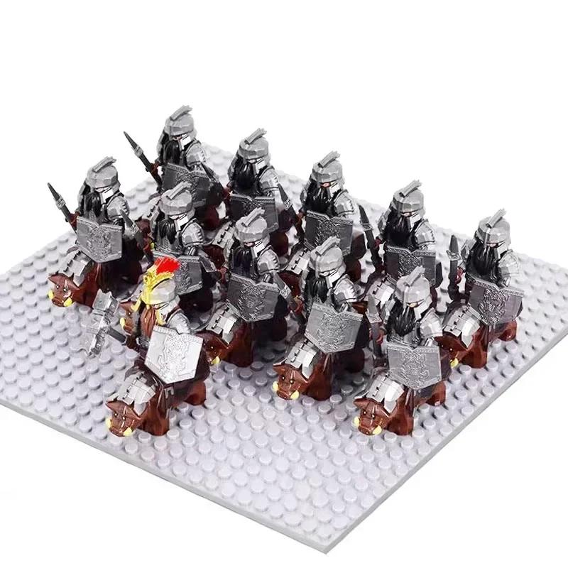 Middle Age Demon Realm Warg Varg Orcs Soldier VS Uruk-hai Azog Figures Creative War Mount Elk Boar Wolf  DIY Bricks Toys for Kid