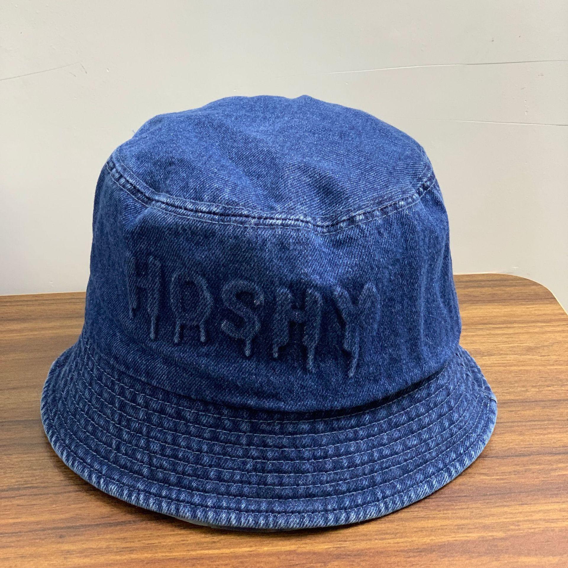 

Ретро джинсовая шляпа-ведро женская универсальная однотонная закрытая шляпа-ведро маленькая уличная козырек M（56-58cm） темно-синий