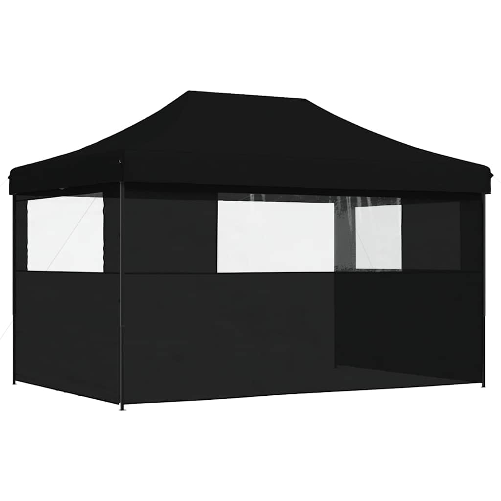 Vidaxl Párty stan typu Pop-Up se 3 stěnami, Černý