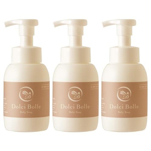 

Dolcivore Baby Soap, 300ml (3-Pack), Additive-Free, Foaming Type. Perfect as a baby shampoo or body wash for newborns and adults alike.