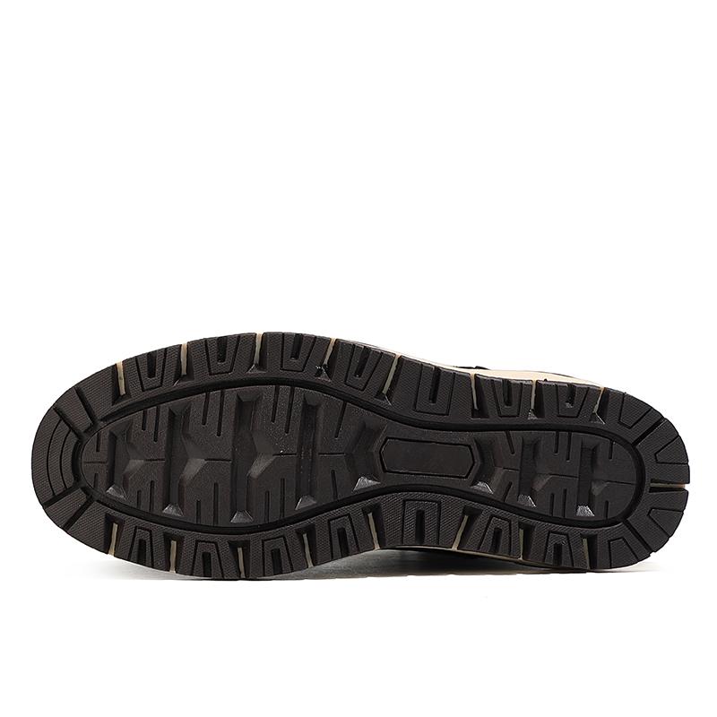 Holfredterse Outdoors Snow Boots Men Leather Winter Waterproof Wear-Resistant Sole Boots Plus Size 41-47 9733 Black/Brown/Yellow