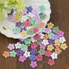 100 Pcs Lovely Wooden Buttons DIY Sewing Scrapbooking Flower Dots Mixed 15 X 2mm