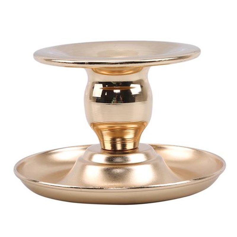 Gold Wrought Iron Christmas Candlestick European Romantic Candlestick Candle Cup Tray Family Wedding Party Decoration