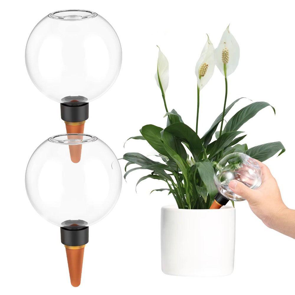 2pcs 500/80ml Automatic Drip Irrigation Ball Vertical Insert Type Tranaparent Self Watering Plant Watering Bulbs Labor-saving