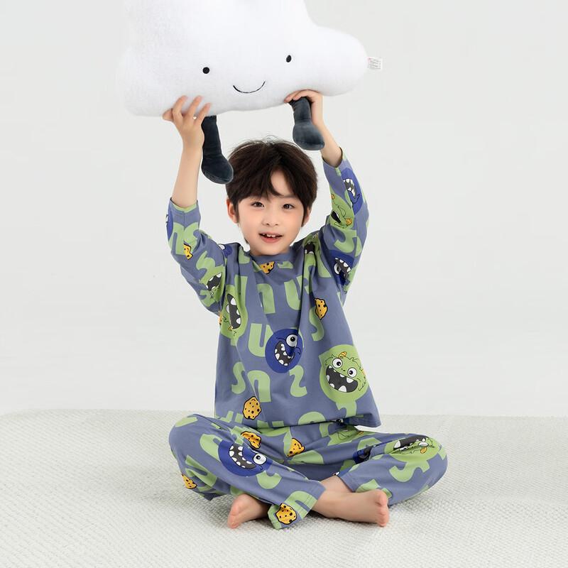 Duoduo Home Boys' Little Monster Print Cotton Pajama Set