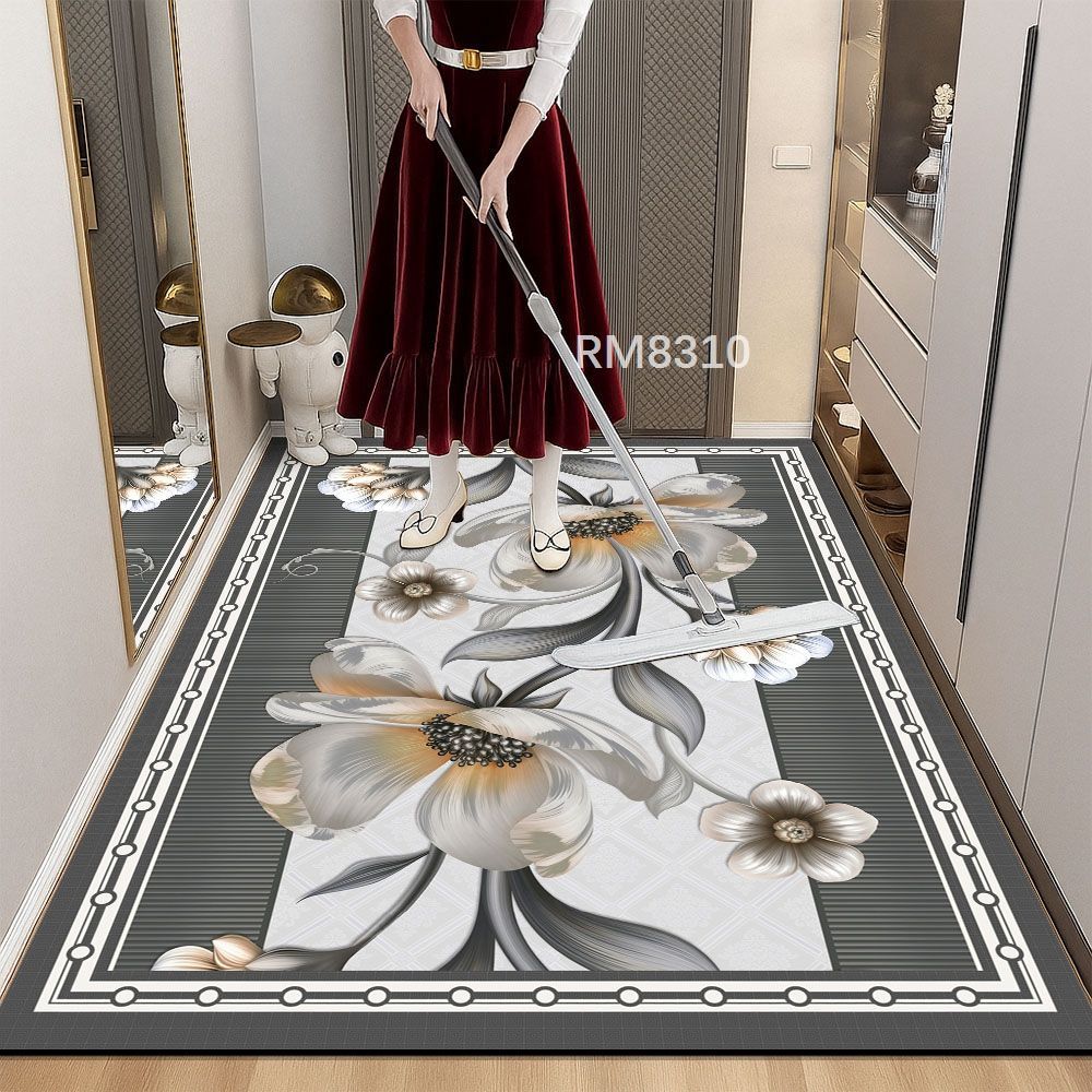 Household Door Mat Waterproof and Anti Slip PU Leather Door Mat Kitchen Floor Mat Foot Mat