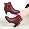 Winter New Short Boots Women's High Heels Boots Women's Cotton Shoes Versatile Middle Aged Women's Boots