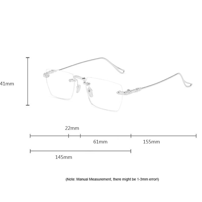 Herren Business Randlose Lesebrillenfassung Blaulichtblockierende Alterssichtigkeit Brille 0+1.0+1.5+2.0+2.5+3.0+3.5+4.0 Unisex
