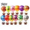 Christmas Tree Decor for Parties 12Pcs Hot Air Balloon Wooden Ornaments, 2D Flat Santa Hanging Pendant, Seasonal Windows Colorful Rainbow Wood Slices