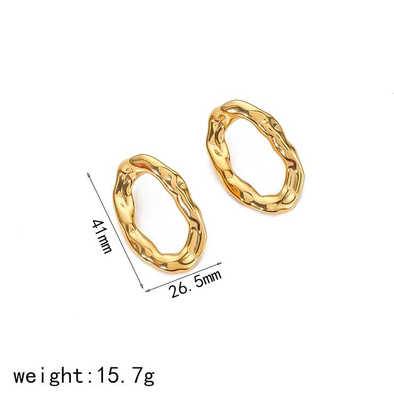 Trendy Hammered Titanium Steel Earrings: Heart, Flower & Lava Designs