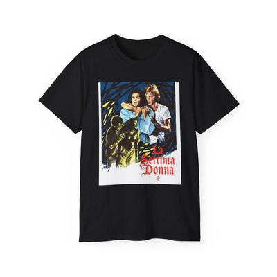 Vintage Italian Movie Poster Art Unisex Cotton Tee, 80s Nostalgia Graphic Shirt