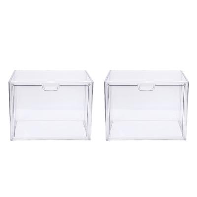 Figures Display Case Transparent Acrylic Airtight Stackable Figures Showcase for Dolls Collectibles Books