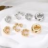 Punk Gold Silver Color Resin Clip Earring for Women Geometric Round Bead No Piercing Fake Cartilage Ear Cuff Jewelry Accessories