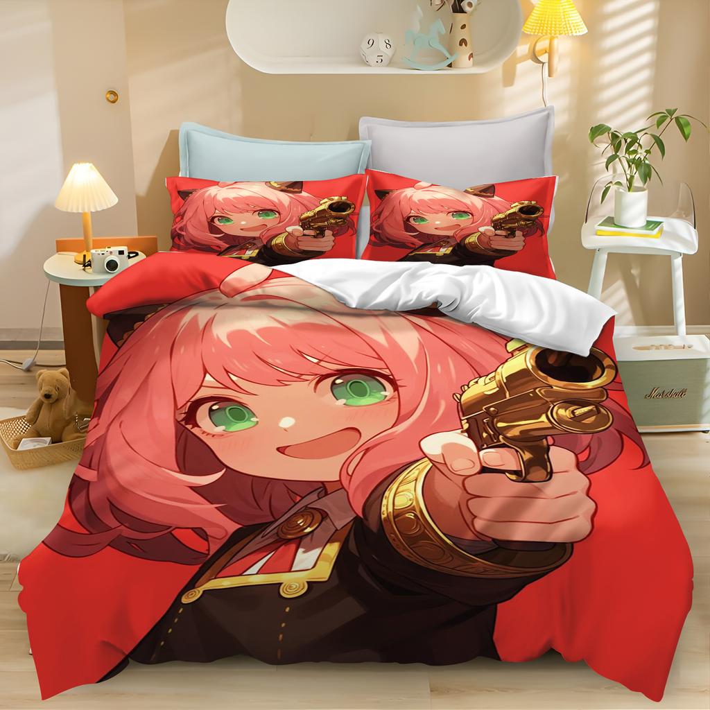 Cartoon Spy Game Duvet Anya Quilt Cover Anime Children Cute Printed King Size Set Queen Twin Bedding