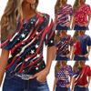 Women's Fashionable Casual Short Sleeve Print Round Neck Pullover Top