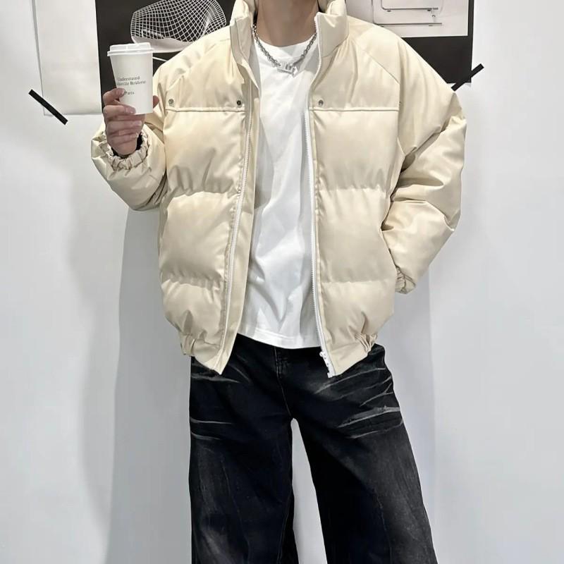 Men s Trendy Patchwork Cotton Stand Collar Jacket - Winter Warmth & Padded Outerwear Extra Large