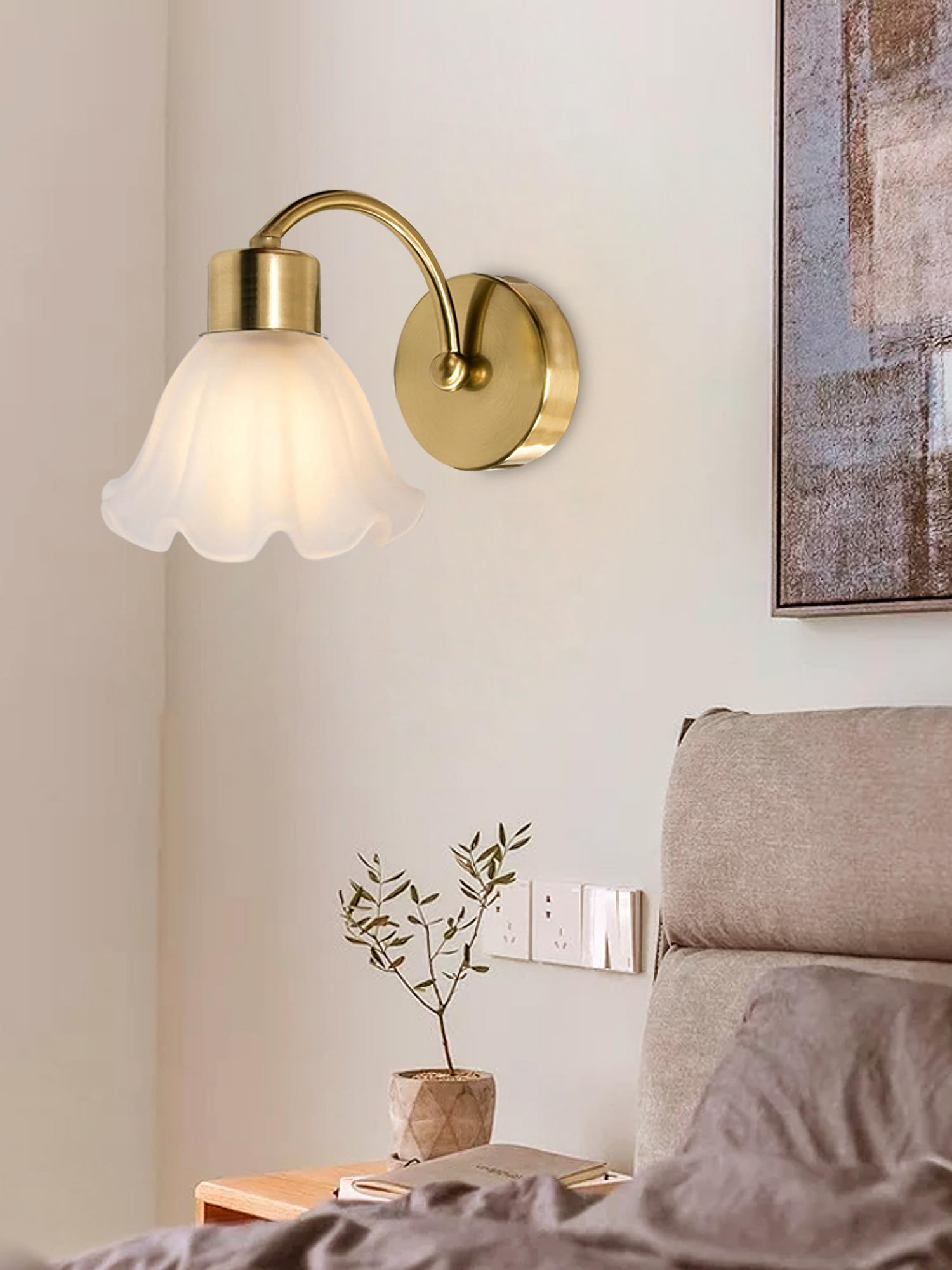

Chikazari Wall Light, Wall Lamp, Wall-Mounted, Stylish, Antique-Style Bracket Light, Wall-Mounted Lighting for Bedrooms and Entryways