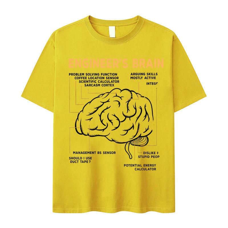 Hot Sale Clothing Funny Engineers Brain Graphics Fashion TShirts Men Cotton Aesthetic Short Sleeve Tee Oversized Comfort Tshrit