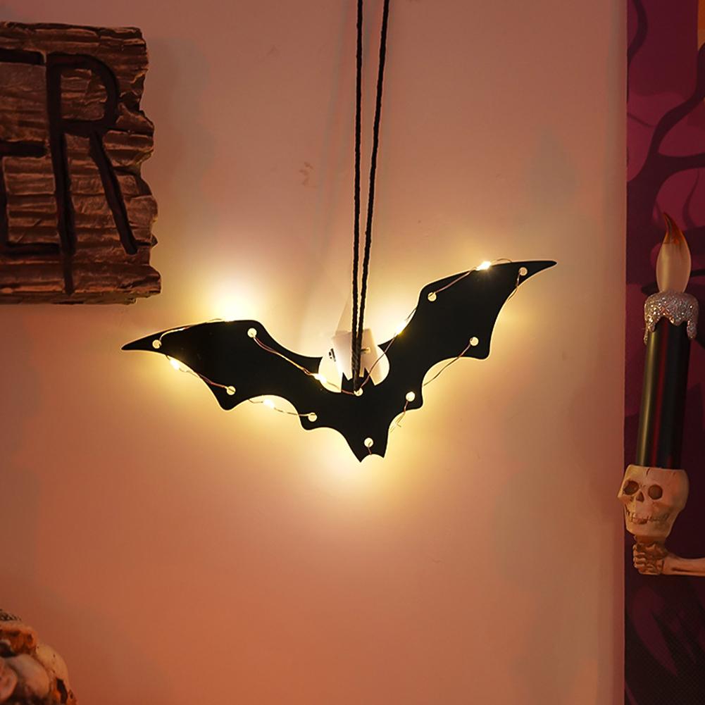 Halloween LED Lights with Hanging Rope Battery-Powered Ghost Pumpkin Hanging Party Lights for Shop/Home/Yard Windows for Indoor/Outdoor