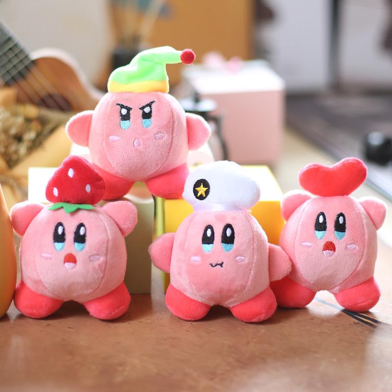 Adorable Pink Kirby Plush Keychain Soft Short Plush Bag Doll Clip