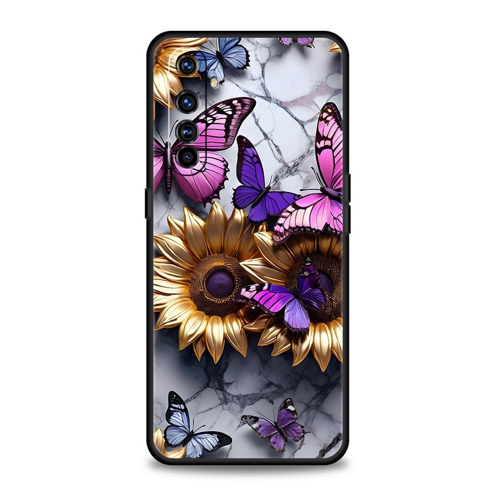Fashionable Butterfly Flower Pattern Soft TPU For Realme 13 12 11 10 9 Pro Plus GT3 GT2 C21 C25 C35 C53 C55 C67 Pro Phone Case