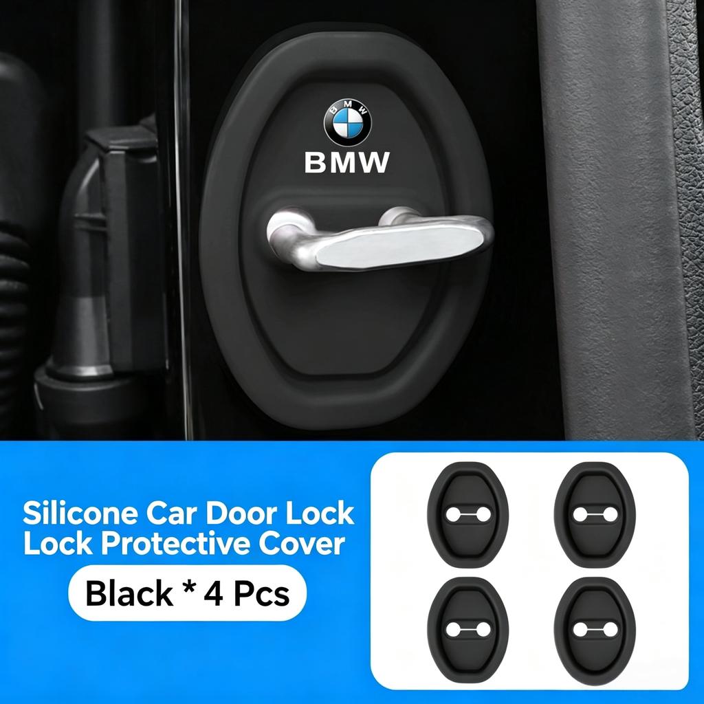 JYPK6 Silicone Car Door Lock Cover Protector Car Sticker for BMW Anti-rust Mute Switch Lock Sleeve Auto Door Protection Decor Interior