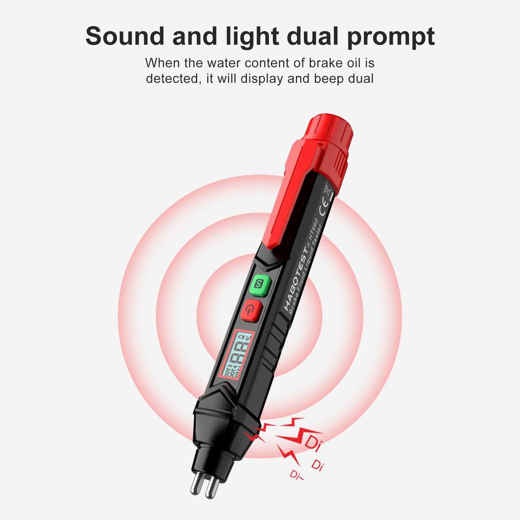 Brake Fluid Tester Auto Car Brake Liquid Digital Tester Pen LED Indicator Accurate Automotive Brake Oil Tester Sound Light Alarm
